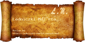 Ledniczki Márta névjegykártya